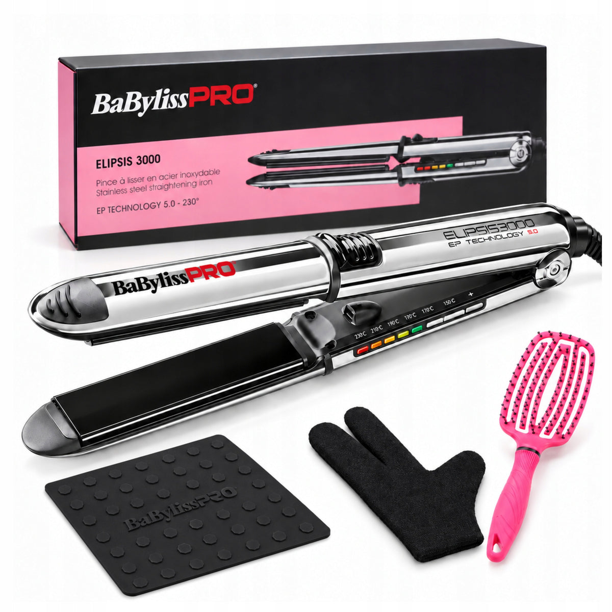 Prostownica BaByliss PRO Elipsis 3000 BAB3000EPE mata+szczotka Ceramiczna 55 w