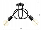 SUFITOWA LAMPA WISZĄCA NOWOCZESNA LOFT EDISON żyrandol metalowy czarny 2-punktowy na żarówki E27 do salonu, kuchni i