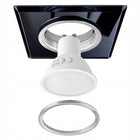 6x Oprawa halogenowa Szklana Kwadratowa + Żarówka GU10 LED 10W 3 barwy oczko sufitowe podtynkowe czarne