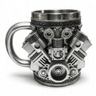 Kubek z motywem silnika V8 motor stal 300ml motoryzacyjny dla fana AUT naczynie na kawę i herbatę, upominek dla kierowcy