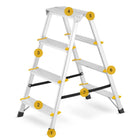 Drabina aluminiowa domowa dwustronna składana higher 2x4 stopnie taboret schodki do malowania, podest 78 cm, udźwig 125