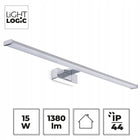 Lampa łazienkowa LL WALL LAMP LED kinkiet nad lustro 15W 80cm NW oprawa ścienna przy umywalce, srebrna, z tworzywa