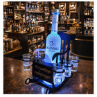 Prezent na Urodziny Emeryture Fotel Bujany na Alkohol LED Kieliszki grawer stojak na trunki, ozdoba do barku, gadżet