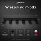 Organizer na Młotki Wieszak Uchwyt Półka Warsztatowa Metal Czarny 40cm PL do narzędzi ręcznych, mocowanie ścienne, garaż