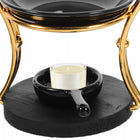 Kominek zapachowy Czarno Złoty KZ-05 Caramika Do Aromaterapii Tealight ceramiczny podgrzewacz olejków eterycznych