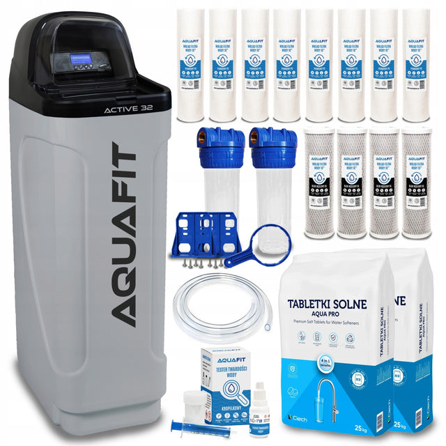 Zmiękczacz wody do domu aquafit Active 32 Stacja uzdatniania wody Szary 32 l srebrny/szary