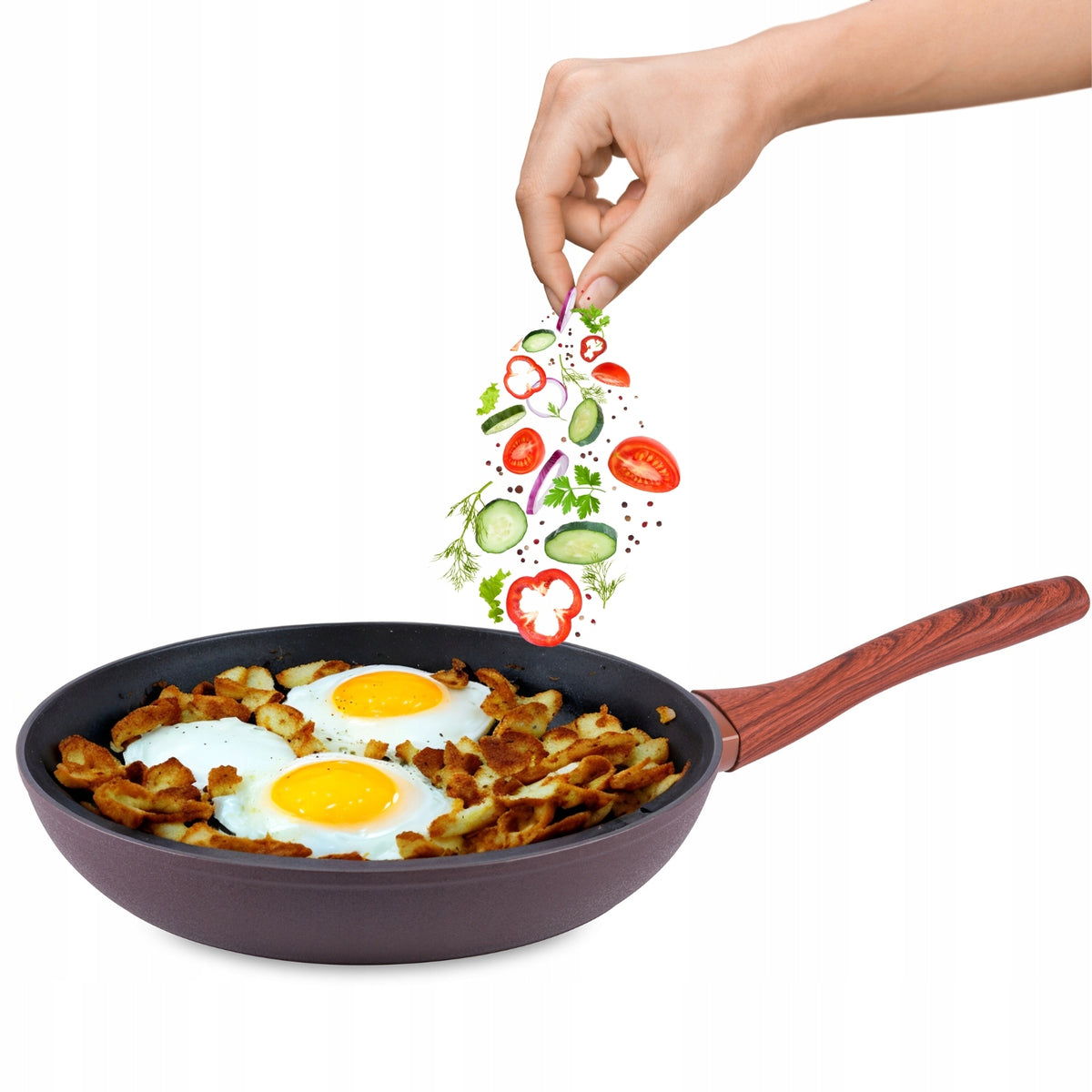 Patelnia do smażenia nieprzywierająca 24 CM indukcja GAZ non-stick topfann na kuchnię ceramiczną i elektryczną