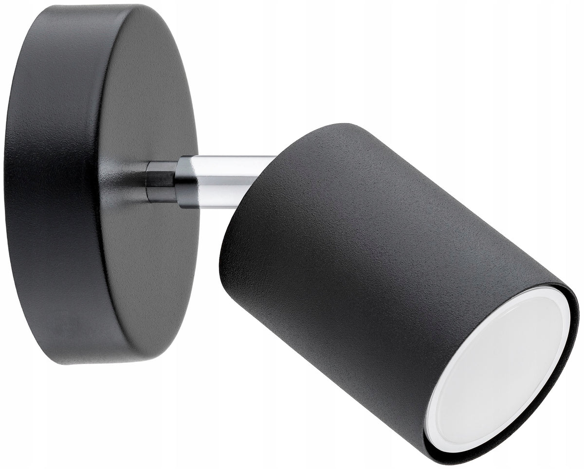 Lampa Ścienna Kinkiet Tuba Metal Spot LED GU10 Czarny Biały oprawa do salonu i sypialni, 1 źródło światła, maks. 15 w