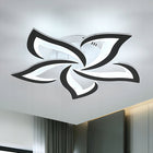 Lampa sufitowa czarna żyrandol LED biały 6500K nowoczesna do salonu 60W plafon zintegrowane źródło światła zimna barwa