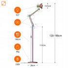 Lampa Podłogowa Stojąca LED E27 185cm Regulowana do Czytania Włącznik Biała oprawa oświetleniowa, salon, sypialnia