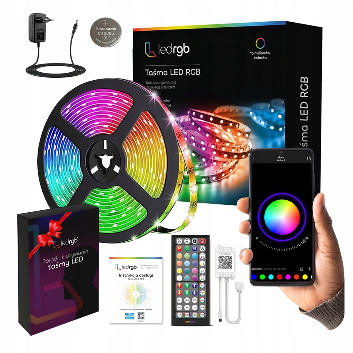 Taśma LED 10m RGB 5050 Bluetooth aplikacja mobilna pilot muzyka zestaw 12V kolorowa listwa świetlna do dekoracji wnętrz