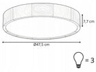 Lampa sufitowa do salonu plafon leja fi475 DĄB LED 3xE27 drewno naturalna oprawa okrągła beżowa, zmienna barwa światła