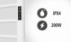 GRZEJNIK ŁAZIENKOWY ELEKTRYCZNY VELAIR NEO STOJĄCY 200W BIAŁY 80x50cm 500 mm 800 mm grzewcza