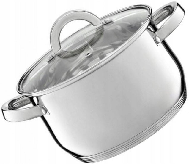 Ambition garnek berry indukcyjny stalowy duży tradycyjny na GAZ 24 cm 6,1 do zup i dań jednogarnkowych, pojemność 6,1 l