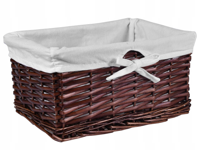 Koszyk wiklinowy dekoracyjny koszyczek pojemnik organizer łazienkowy 30 cm 9 l brązowy