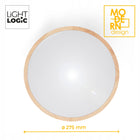 Plafon LED drewno LL picof PLAFON2 okrągły 16,5W 27,5cm lampa sufitowa, oprawa ze zintegrowanym źródłem światła, biała