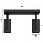 Lampa sufitowa kinkiet spot oprawa halogenowa natynkowa 2x GU10 plafon reflektorowy czarny aluminiowy 2 źródła do