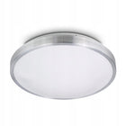 Lampa sufitowa plafon natynkowy okrągły 34cm do LED 2 x E27 chrom oprawa oświetleniowa, biało-srebrna, bez żarówek