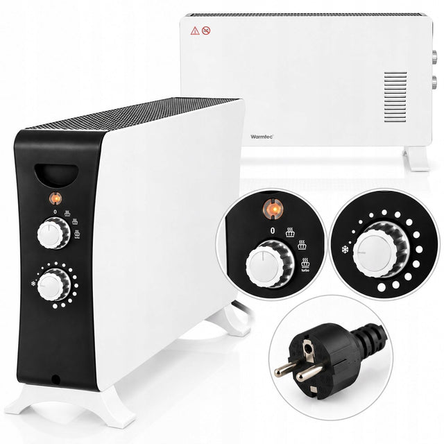 Grzejnik elektryczny energooszczędny konwektor nadmuch termostat EWH-2000W 680 mm 420 mm grzewcza biały