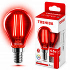 Żarówka LED E14 G45 4,5W = 40W Czerwona Filament Mocna Kulka Niemrugająca źródło światła dekoracyjne do nastrojowego