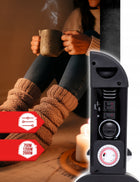 Grzejnik elektryczny konwektorowy Mocny z termostatem Turbo Timer 2000W 580 mm 400 mm grzewcza czarny