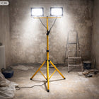 Stojak Statyw 200W Naświetlacz Lampa Robocza Halogen Budowlany z Wtyczką LED 100 w 9000 lm IP66 4500 K światło neutralne