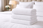 4x Ręcznik Hotelowy BAWEŁNIANY GRUBY Duży 70x140 Biały PREMIUM 550g kąpielowy szybkoschnący antybakteryjny gładki do