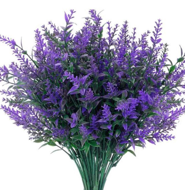 Sztuczne kwiaty lawenda wrzos do wazonu na zewnątrz balkon taras 12 szt różowa dekoracja florystyczna 36 cm ozdoba ogrodowa