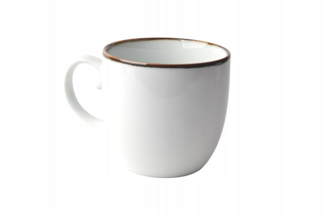 Bogucice kubek 500 ml Rustic Snow duży kubas kawy herbaty Alumina porcelanowy, biały, do mycia w zmywarce