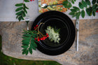 6x TALERZ DESEROWY AURORA BLACK 19cm PŁYTKI DO CIASTA RYFLOWANY SZKŁO okrągłe, bezpieczne w zmywarce i mikrofalówce, na