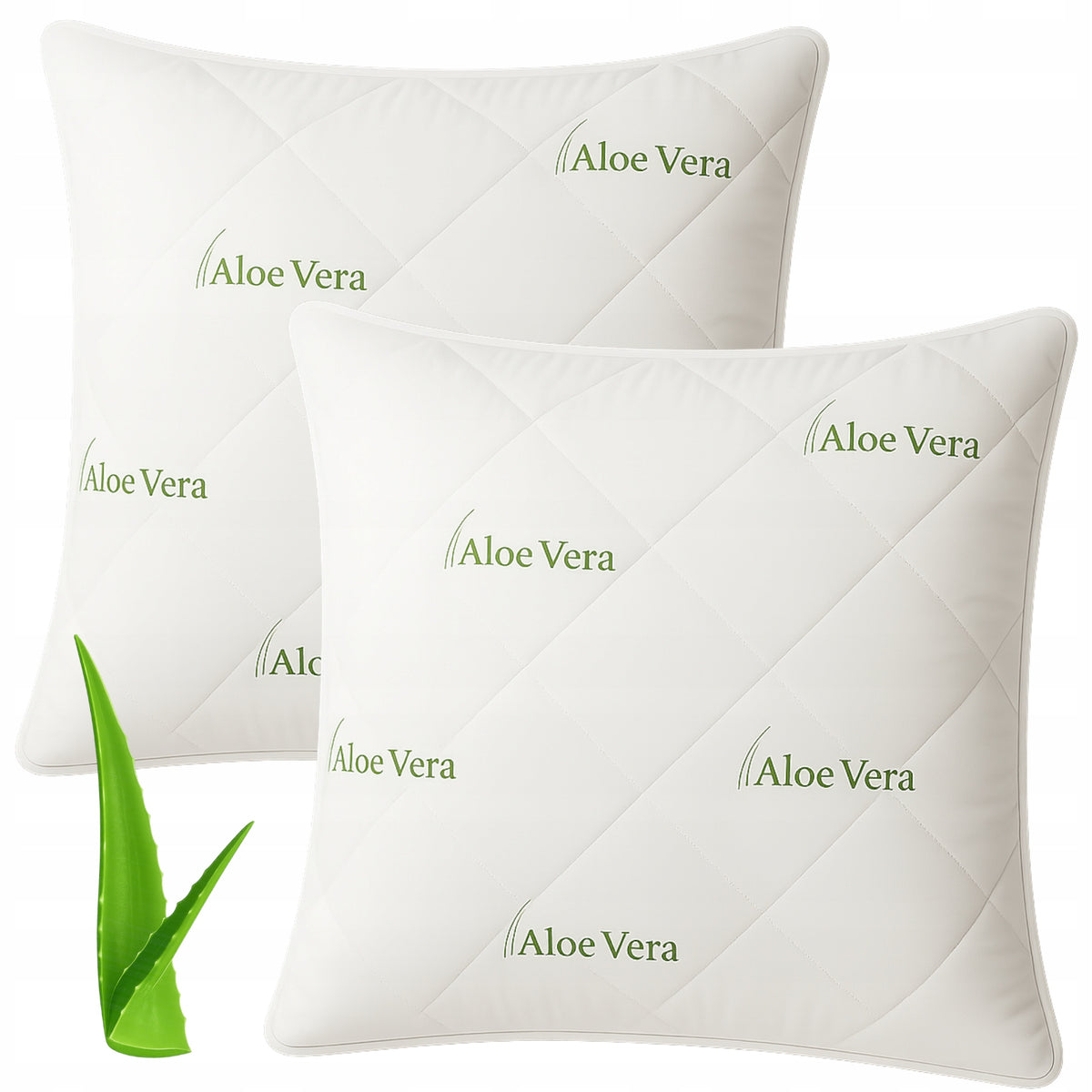 Antyalergiczna Poduszka Aloes 2pack 70X80 wypełnienie z kulki silikonowej, jasiek do spania, certyfikat oeko-tex