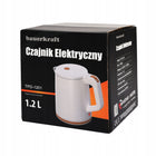 Czajnik elektryczny bezprzewodowy mały turystyczny 1500W 1.2l biały 1.2 l 1500 w metal, tworzywo sztuczne