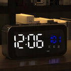 Zegar elektroniczny budzik LED nowoczesny design wysoka funkcjonalność cyfrowy alarm stołowy czarny akumulatorowy do