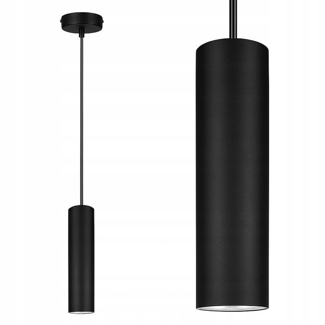 Lampa Sufitowa wisząca LED Tuba Czarna ledlux nowoczesna Gu10 oprawa zwisająca metalowa jednopunktowa do salonu i kuchni, wysokość 100 cm