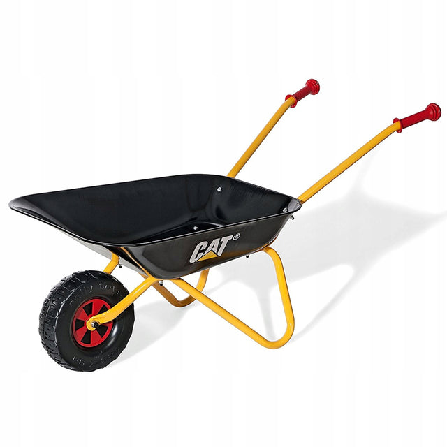 Rolly Toys Metallschubkarre CAT taczka ogrodowa metalowa czarna zabawka wózek dla dzieci do piasku, dla małego ogrodnika od 3 lat do zabawy w
