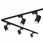 Szynoprzewód Szyna 3m + 5x Lampa GU10 LED Oświetlenie szynowe Zestaw czarny system sufitowy, oprawy punktowe do wnętrz