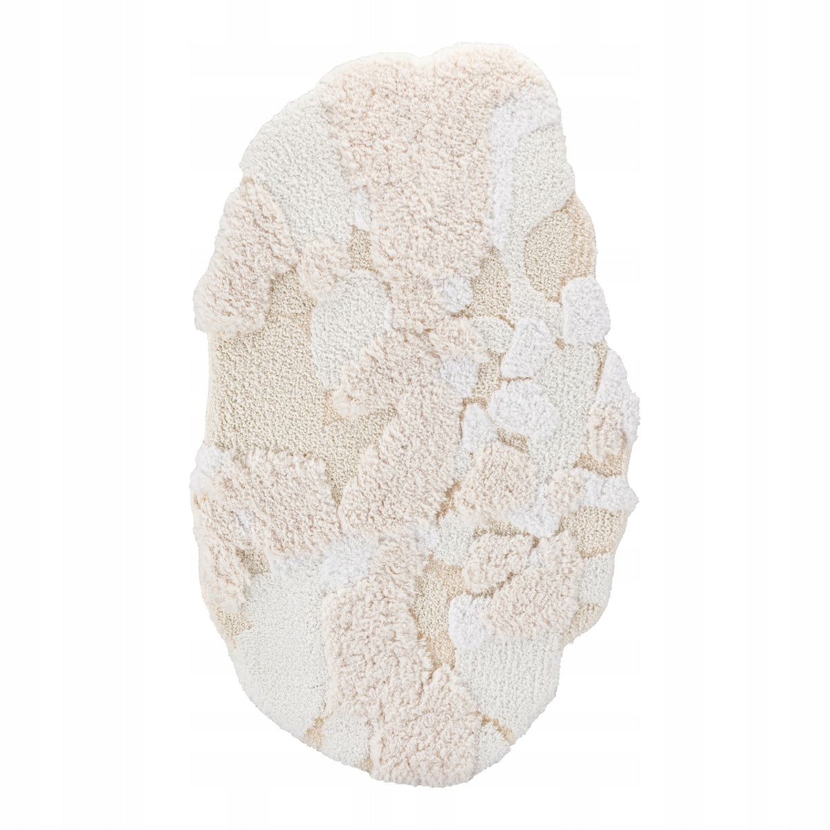Dywan Shaggy Antypoślizgowy Premium Miękki Puszysty 50x80cm Ozdobny mata łazienkowa, owalna, beżowa, poliester, grubość