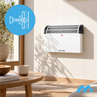 GRZEJNIK ELEKTRYCZNY ENERGOOSZCZĘDNY TERMOSTAT KONWEKTOR MOCNY 2000W 52 mm 34 mm grzewcza biały
