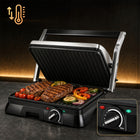 Grill elektryczny kontaktowy Panini 2000W 180° regulacja temperatury nominalna srebrny/szary