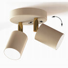 Lampa Sufitowa Żyrandol Plafon Beżowa Gray Beige GU10 LED 856-EG2 Regulowan oprawa punktowa 2-punktowa metalowa do