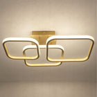 Lampa Sufitowa LED Wisząca nowoczesna żyrandol plafon 30W biała neutralna oprawa oświetleniowa, metalowa, złota