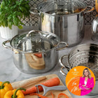 Garnek Indukcja ze stali nierdzewnej GAZ solidny Konighoffer Faro 5,9l 24cm naczynie kuchenne do zup i dań