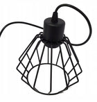 Lampa Kinkiet Ścienny drewniany LED Zwis na kablu klosz 1xE27 loft Czarny oprawa dekoracyjna do sypialni i salonu, 1