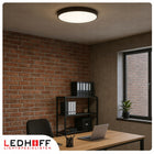 Plafon LED lampa sufitowa duża 50cm okrągła czarna Panel mocny do pokoju oprawa oświetleniowa, zintegrowane źródło