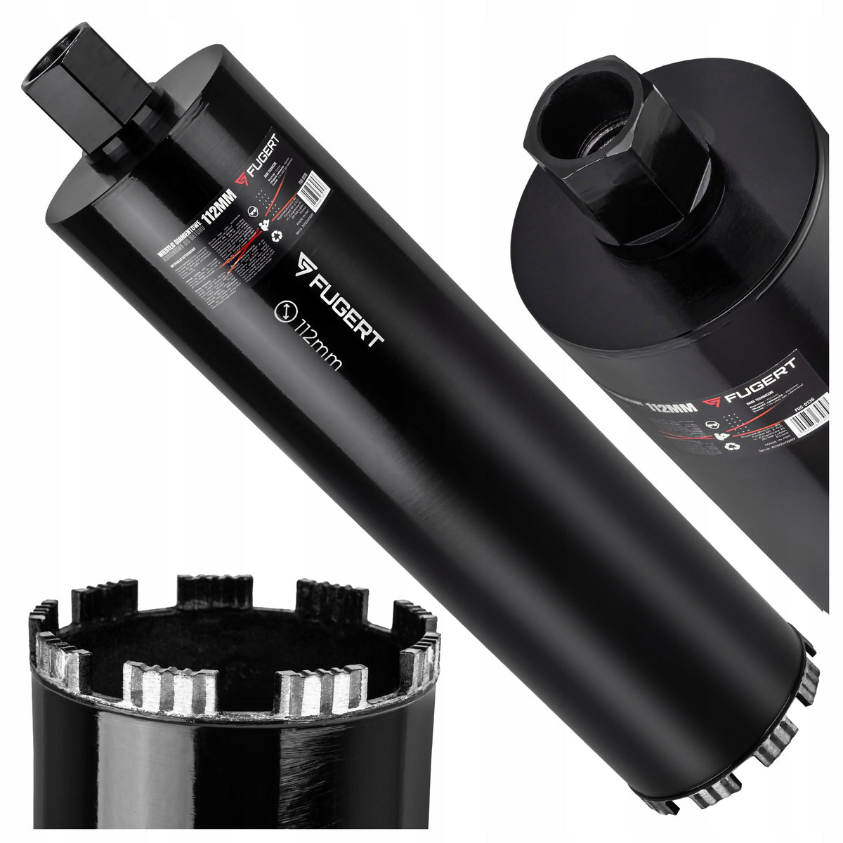 WIERTŁO KORONOWE 112 MM OTWORNICA KORONKA DO BETONU DIAMENTOWA DO WIERTNICY cegły, kamień, płyty cementowe