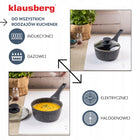 Klausberg KB-7986 Rondel 16cm Marmurowy Indukcja Gaz Nieprzywierający 1,2 L garnek do sosów z pokrywką, do zmywarki, z