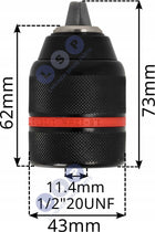 Uchwyt Do Wiertarki 1/2 13mm Samozaciskowy Główka Do Wiertarki Metalowa