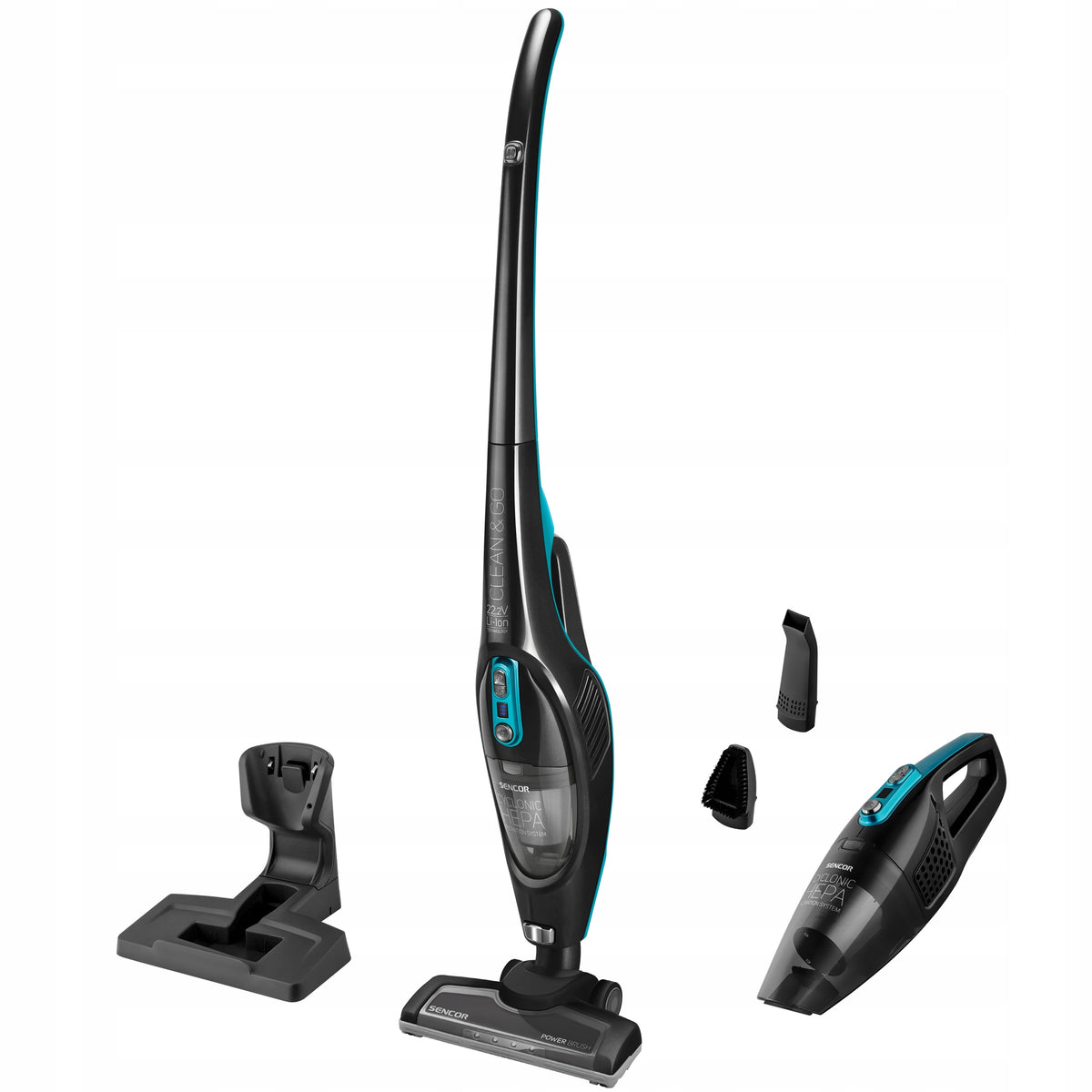Odkurzacz pionowy 2w1 bezprzewodowy Sencor SVC7822TQ aku 2200mAh czarny 110 w 2.8 kg