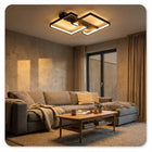 Plafon LED sufitowy 30 w 3000 lm Barwa Światła 3w1 Ściemnianie 45x38x6cm lampa do salonu czarna zintegrowane źródło
