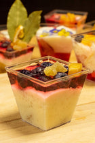 PUCHARKI DO DESERKÓW MONOPORCJI FINGERFOOD DEGUSTACJI Z WIECZKIEM 50szt kubeczki na lody i pudding, bezbarwne naczynia